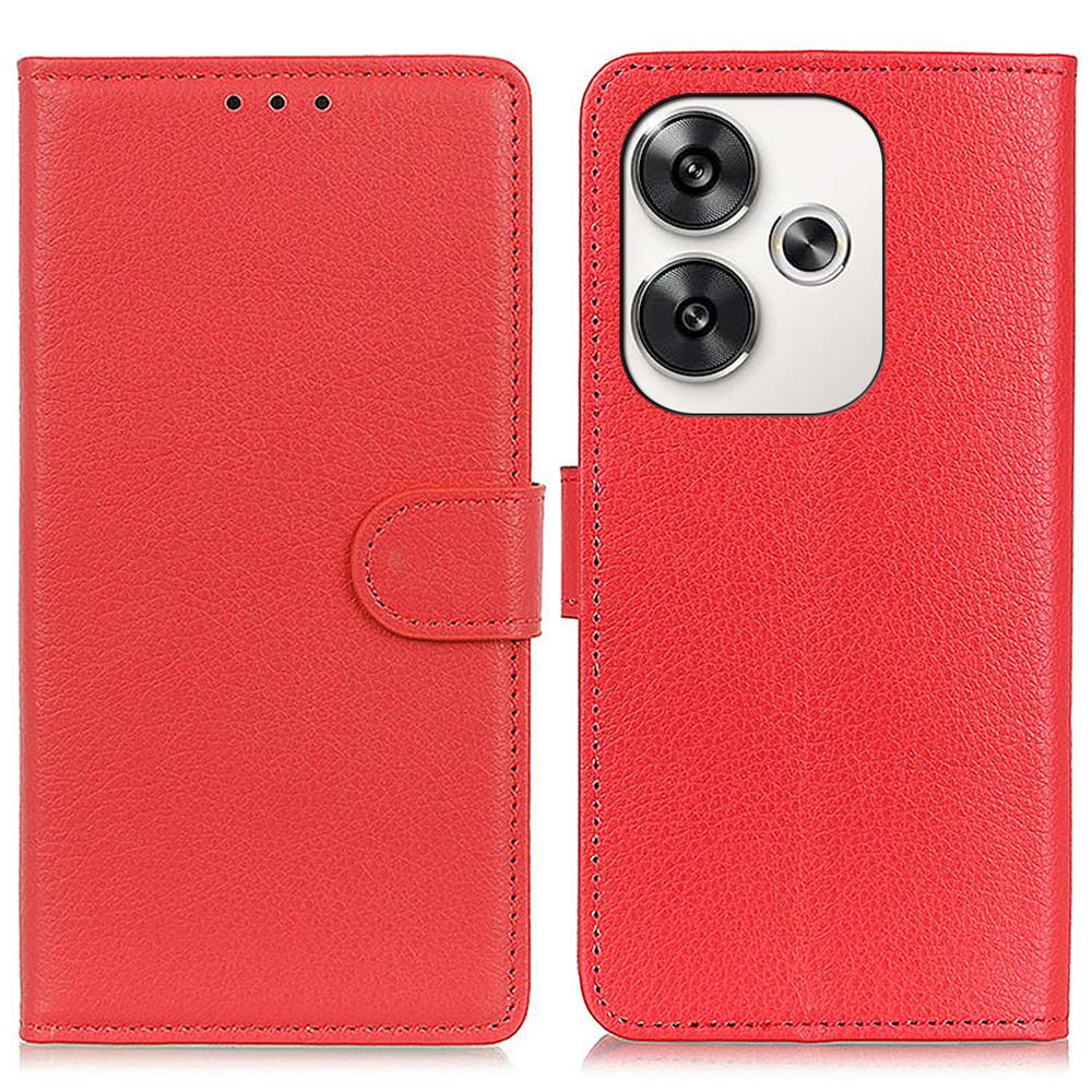 For Xiaomi Poco F6 5G/Redmi Turbo 3 5G Case Wallet Litchi Grain Leather Phone Cover