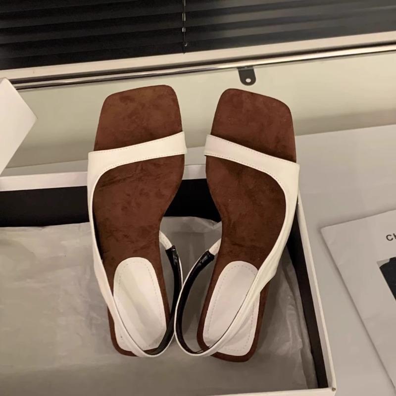 Fashion Celebrity Style One-word Buckle Strap Sandals 2025 Summer New Cool Drag Temperament Women Fashion with Skirt Semi-slippers