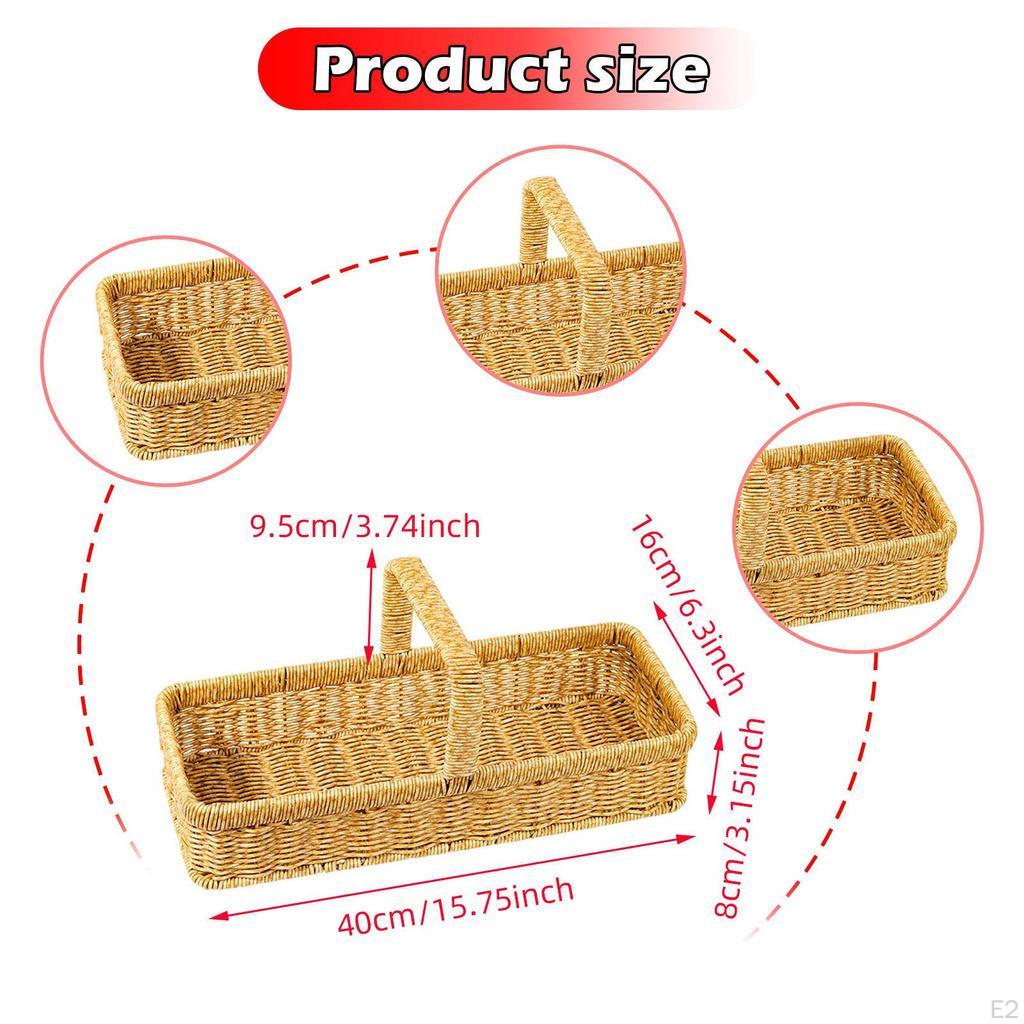 Picnic Basket with Handle Spacious Flower Baskets Food Storage Container Household Woven