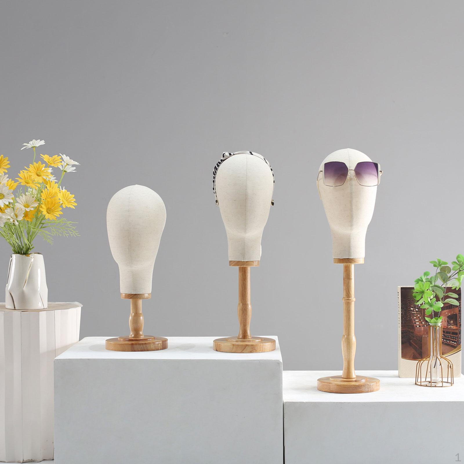 

Elegant Display Stand for Mannequin Head, Hat And Headwear, Linen Cover, Accessory Jewelry Height 43cm