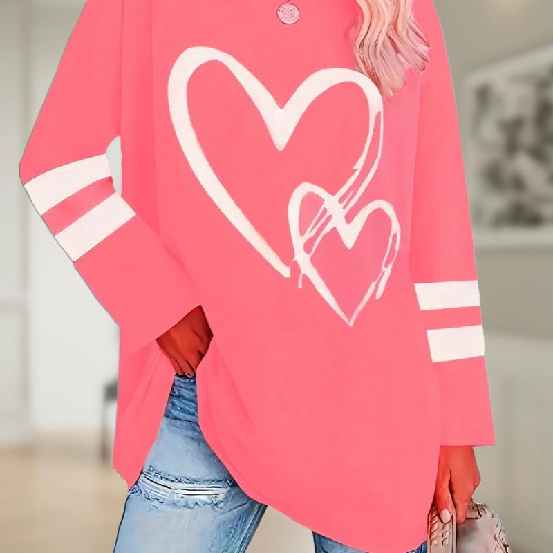 

Женские футболки с длинным рукавом, уличные, весенне-осенние, с 3D-принтом «Любовь», повседневные футболки для дам, большие размеры до 6XL, топы с круглым вырезом S
