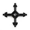 4 In 1 Cross Chuck Key Multifunctional Zinc Alloy Star Wrench 4 Way Chuck Key Spanner Ratchet Socket Star Wrench Black