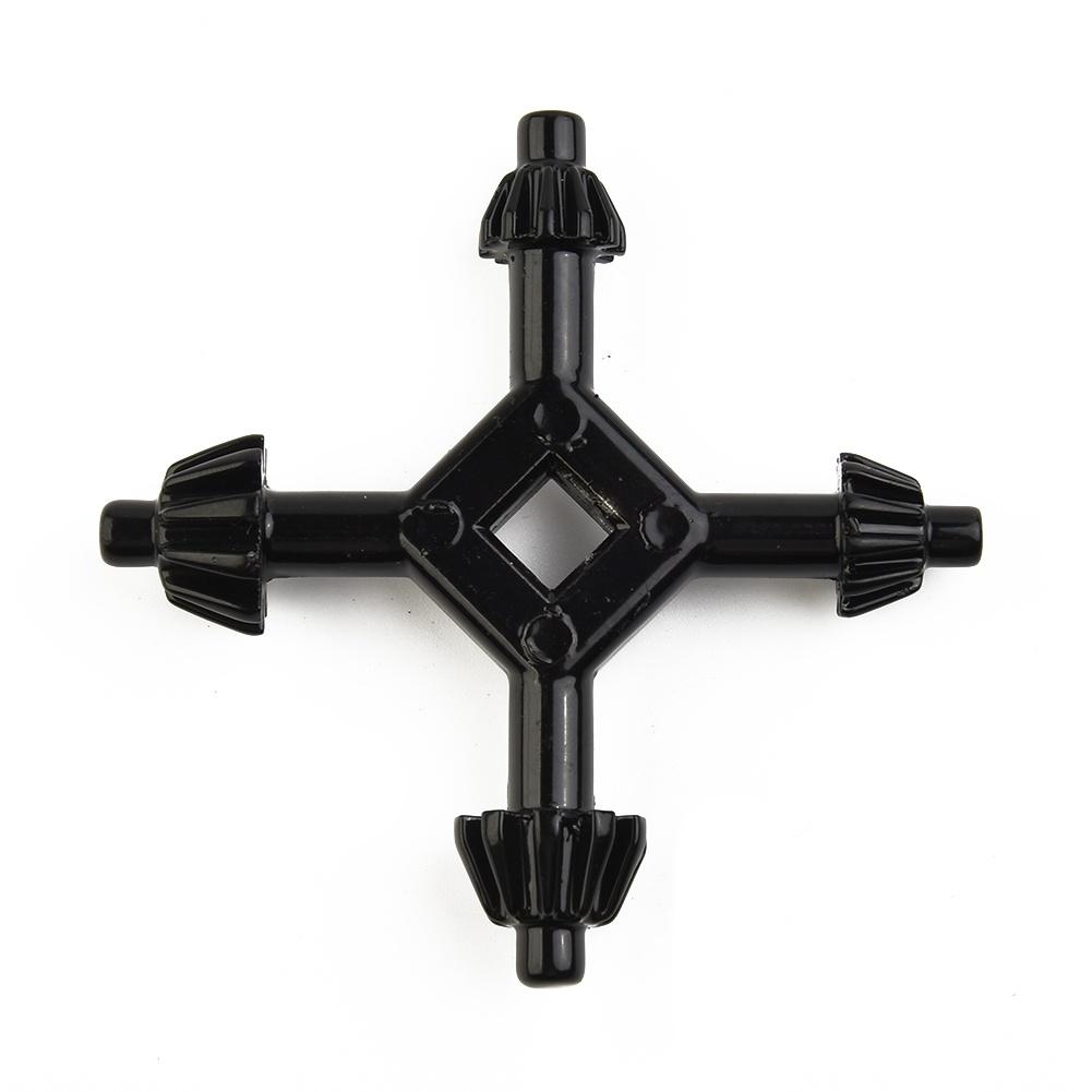4 In 1 Cross Chuck Key Multifunctional Zinc Alloy Star Wrench 4 Way Chuck Key Spanner Ratchet Socket Star Wrench Black