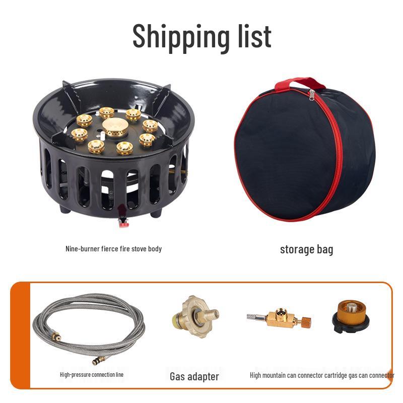 

Портативная газовая плита с девятью конфорками для кемпинга и пикников