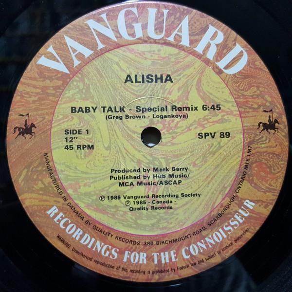 

12inch Record ALISHA Baby Talk SPV89 Vanguard 1985 Canada Dance Electronica Used