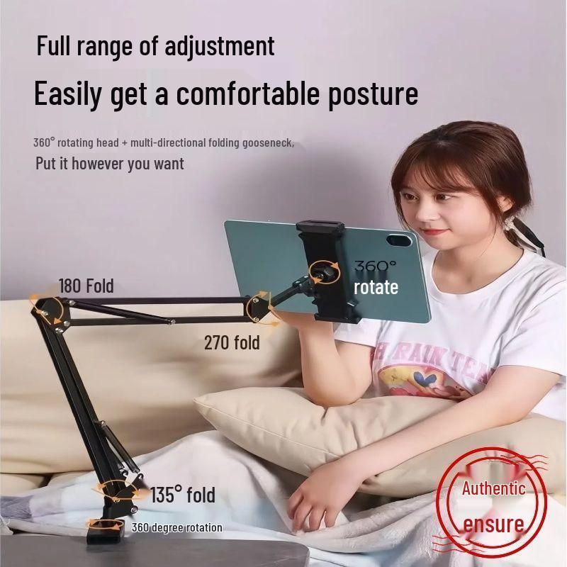 Universal Metal Bed & Desk Tablet Phone Holder for Overhead Viewing