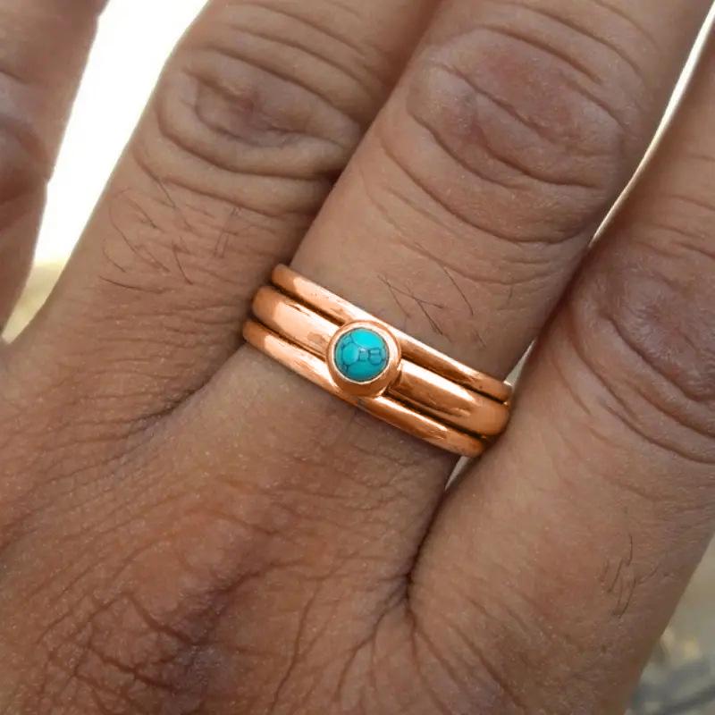 Cao Shi Opal Multi-Circle Retro Ethnic Ring