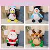 Christmas Santa Claus Plush Toy Cute Reindeer Stuffed Animal Holiday Gift 21cm