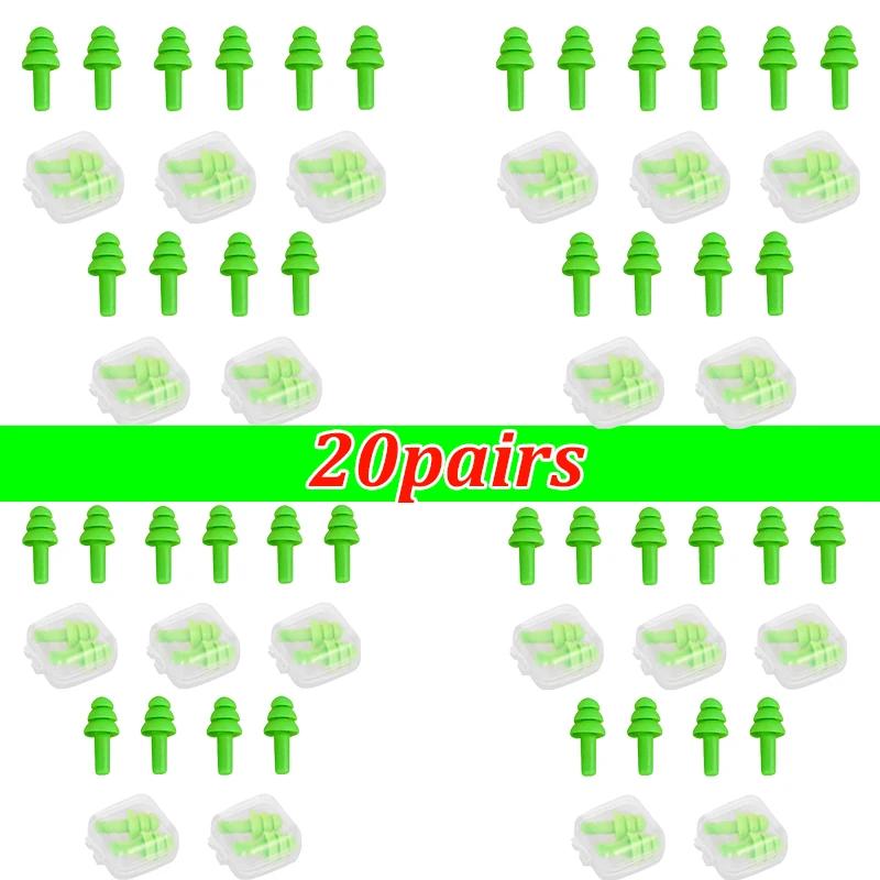 20pairs Soft Silicone Earplugs Waterproof Swimming Ear Plugs Reusable Noise Reduction Sleeping Ear Plugs Hearing Protection