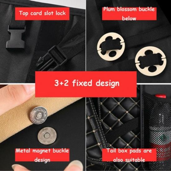 PU Leather Car Rear Seat Storage Bag Trunk Organizer Car Interior Accessories