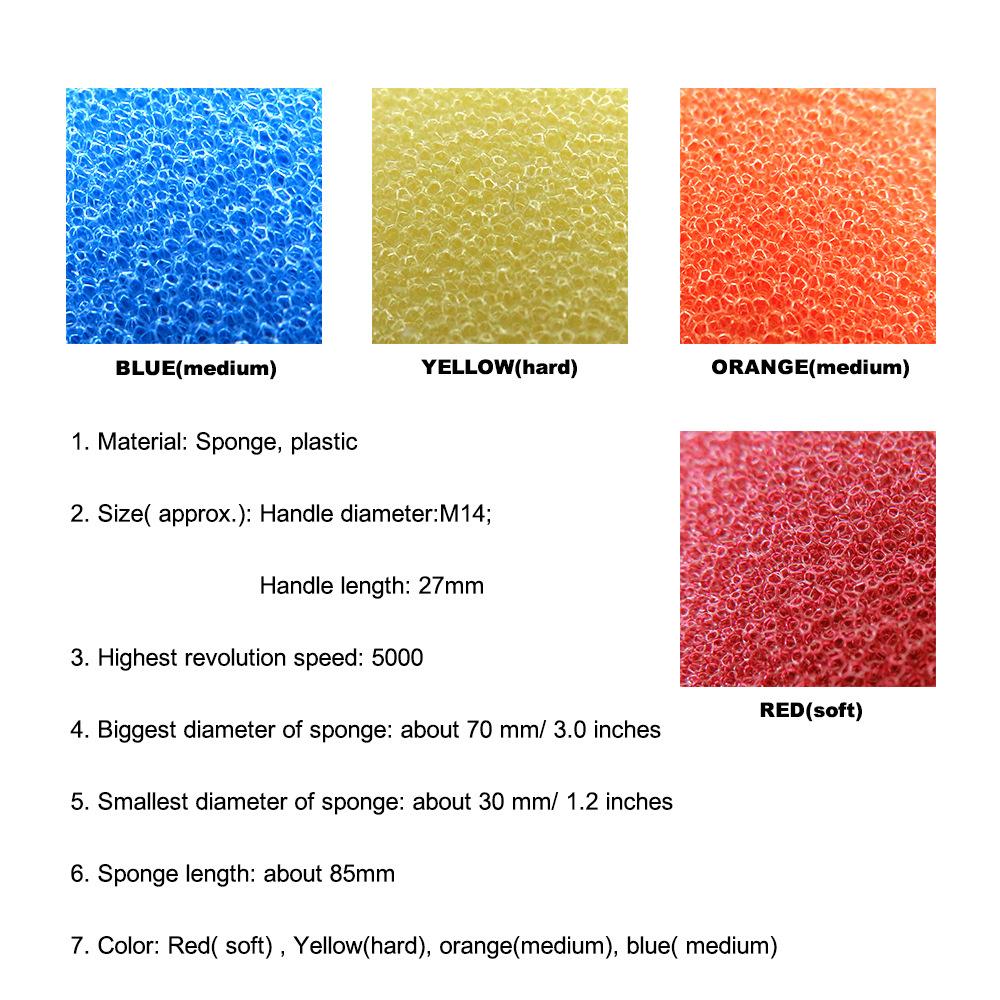 70MM Chamfer Car Polished Sponge Wax Wheel Sponge Brush Passers Brush Sponge Cleaning Tool Electric Drill Car Wash Accessories