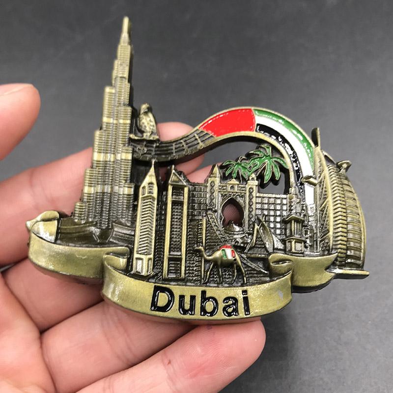 Ντουμπάι ΗΑΕ Βέλγιο Βιέννη αυτοκόλλητο ψυγείου μεταλλικό μαγνητικό 3δ αυτοκόλλητο τοπίου μαγνήτες ψυγείου συλλογή δώρα διακόσμηση σπιτιού