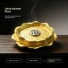 Premium Golden Lotus Incense Holder Ash Catching Detachable Insert For Meditation Yoga Home Decor
