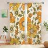 2 Pcs Yellow Flowers Print Curtains,suitable for Bedroom,living Room Kitchen Decoration,home Decoration,window Decoration