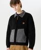 TRILLION Color Work Collar Zip-Up Knit Jacket [Black]