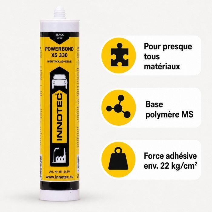 Mastic colle noir 290ml, colle de montage noir, cartouche