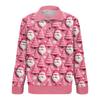 Men's Christmas Cotton Pullover Long Sleeve Outdoor Shirt Vintage Corduroy Button Stand Collar Shirt Casual Sweatshirt Christmas Print Top