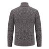 Men's Autumn/Winter Stand-Up Collar Zipper Cardigan Jacket with Velvet Knit