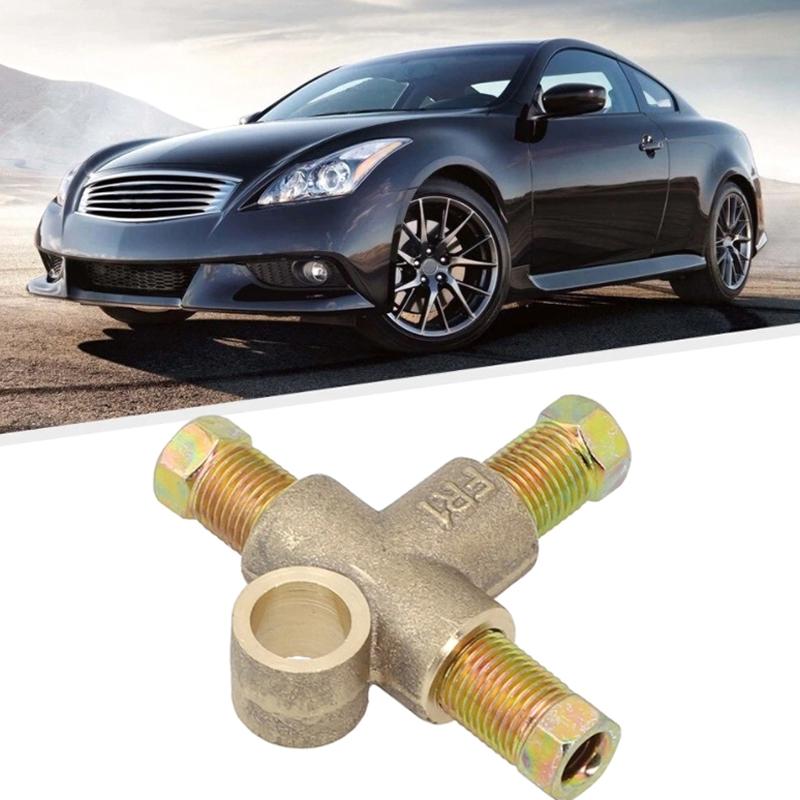 10Mm Brake Pipe Fittings 3 Way Brake T Piece Tee W/ 3 Male Short Nuts Union Metric M10 3/16" Pipe Brake Hoses Accessories Parts