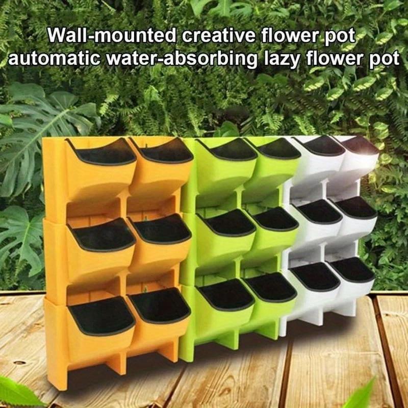 Wall Hanging Flower Pot Stackable Garden Flower Pots Wall Vertical Succulents Plant Pot Bonsai Green Home Decor