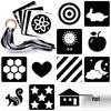 Black & White Baby Visual Stimulation Cards with Ribbon Wristband for Early Education