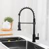 Kitchen Faucet - NETTLIFE - Pull-out Mixer Tap - Black - Retractable Spout - 360° Swivel
