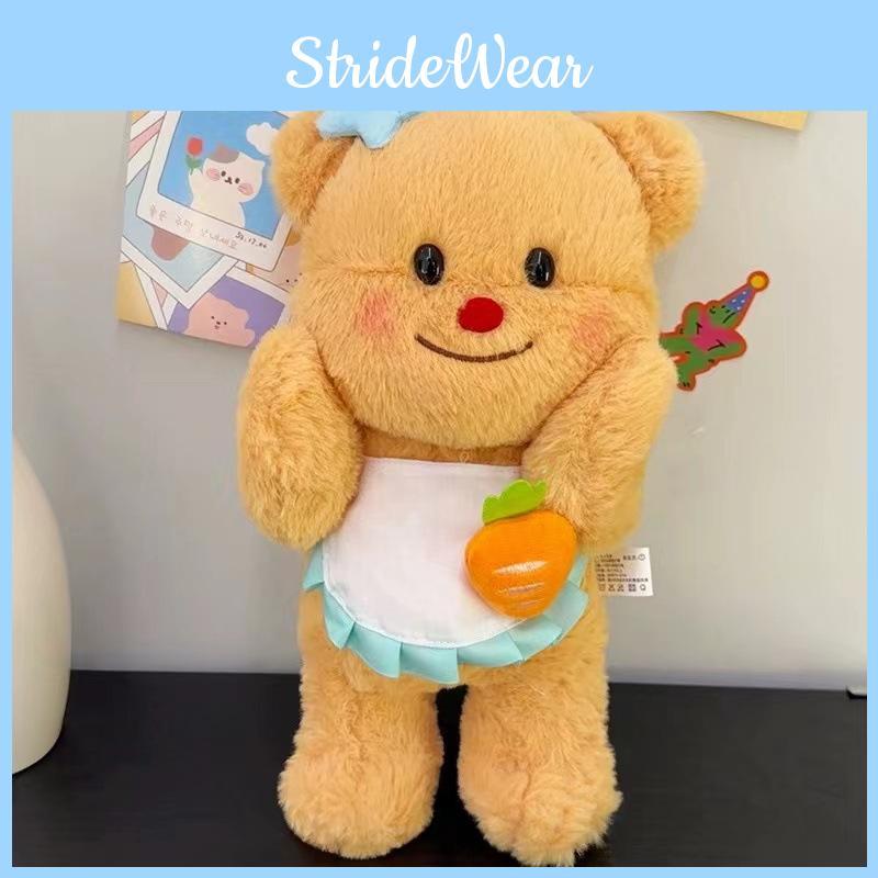 Butter Cute Bear Plush Toys Cartoon Stars Hairpin Apron Doll Children Gifts