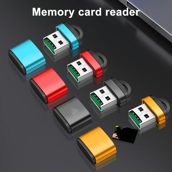 High-Speed USB Card Reader Portable Multi-Slot Adapter for TF/SD Cards, Plug-and-Play Fast Data Transfer Card Reader for Phone Computer Speaker