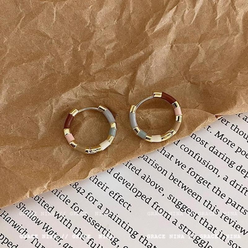 

Suddenly, This Summer, Colorful Glazed Ear Rings with Vintage Clasps, High-end Style Earrings for Women.