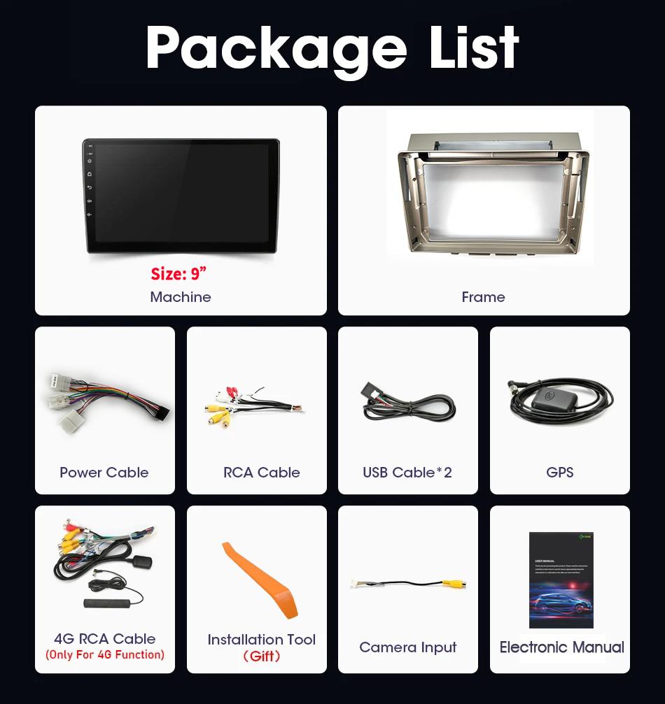 Car Radio Multimedia Navigation GPS 5G WIFI 2 Din Screen Android 14 Auto Carplay For Toyota Corolla Verso 2004-2009