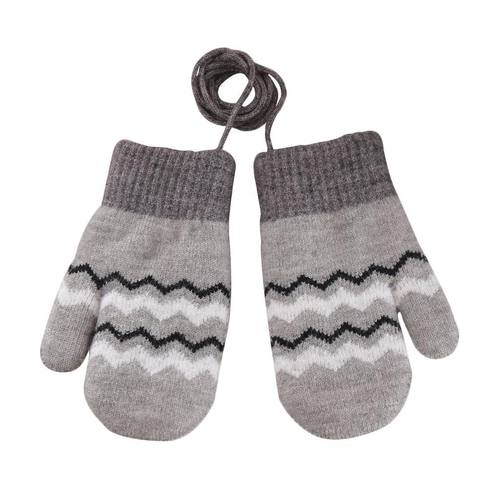 Warm Kids Winter Gloves Windproof Knitted Gloves Cute Children Mittens for 0-3 Years Old Toddler
