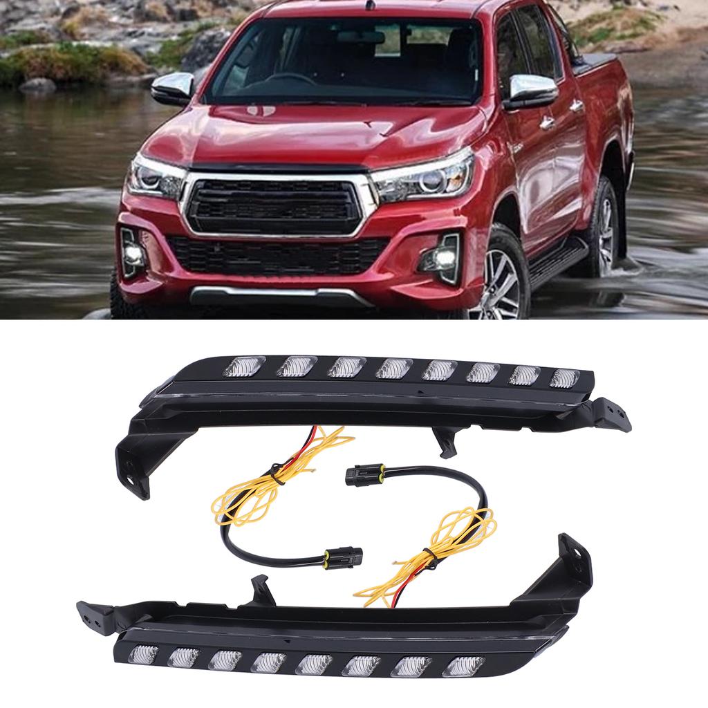 LED Daytime Running Light Dynamic Turn Signal High Brightness Fit for Hilux/REVO/VIGO 2020