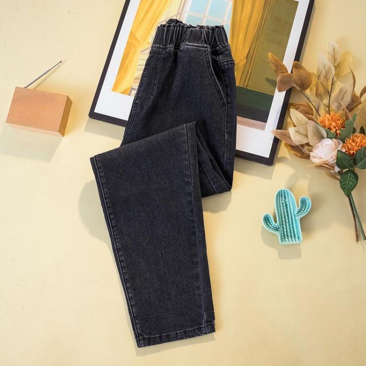 Summer Women High Waisted Elastic Blue Jeans Plus Size Loose Harem Pants Basic Long Trousers