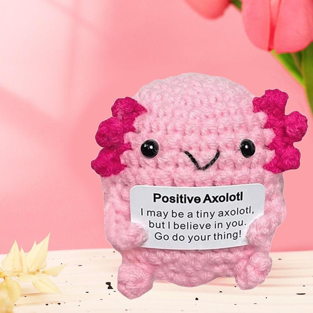 Yarn Positive Crochet Axolotl Handmade Doll Uplifting Knitting Toy  for Girls Teens Friends