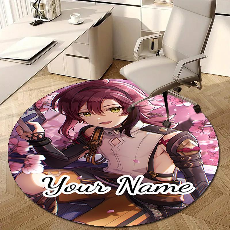 Personalized Genshin Impact Round Chair Office Rug - Perfect for Mat, Office Chair & More - Ideal Gift for Birthdays and Holidays