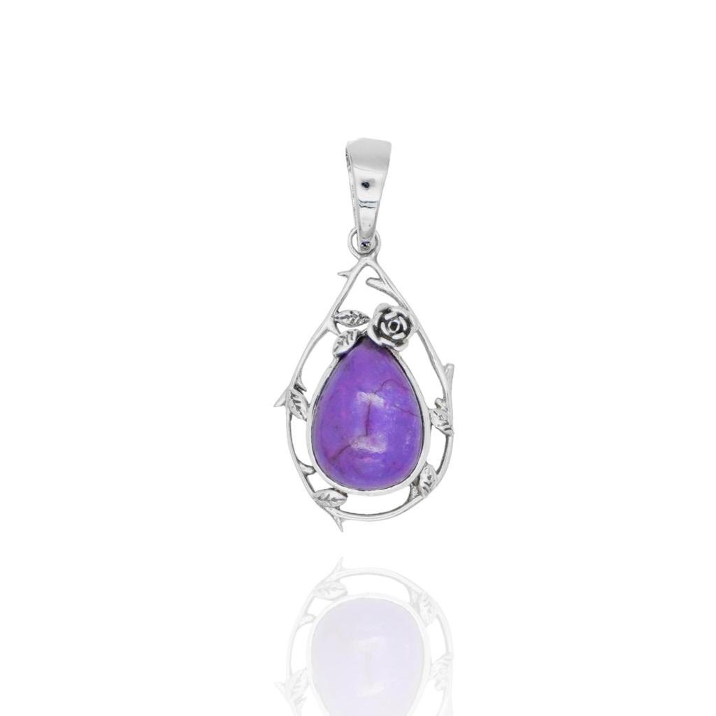 Natural Oyster Turquoise Pendant, 925 Sterling Silver Jewelry, Teardrop Pendant, Gift for Her, Birthday Gift