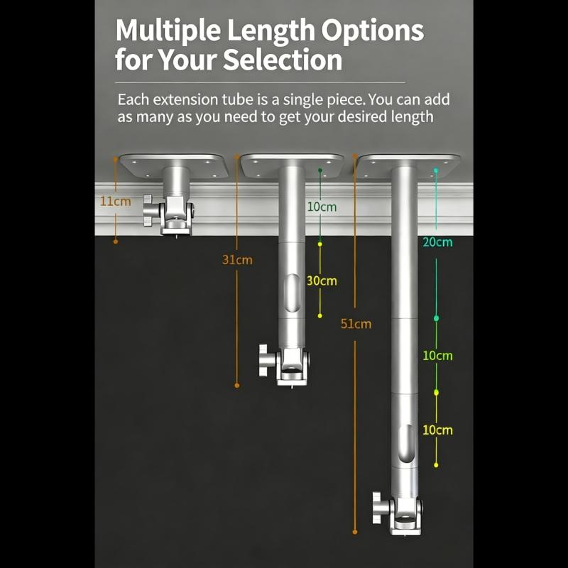 Projector Ceiling Mount Bracket With 1/4Inch Thread For Most Projectors Heavy Duty Metal Construction 10KG Capacity
