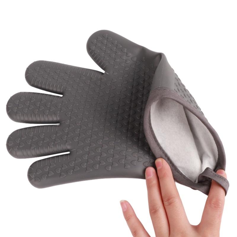 Heat Resistant Gloves Grilling Gloves Anti Scalding Silicone Oven Gloves For Kitchen Cooking Baking