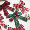 3PCS Handmade Christmas Ornaments Lattice Xmas Tree Bow Christmas Decoration Bowknot  Home Decor