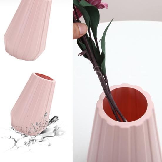 Nordic Style Plastic Pot Basket Geometric Vase Dried Flower Holder Desktop Decor
