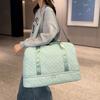 Lightweight Diamond Patterned Bag Large Capacity Travel Luggage Portable Suitable Short Long Distance Travel Fitness Storage Bag