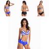 Premium Quality 2 Pcs Summer Ladies Push Up Swimwear Stripe Bikini Set For Women