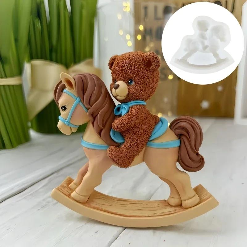 Latests Models Cute Horse Shaped Candle Silicone Mold Running Horse Shaped Resin Mould Holiday Gift Birthday Gift Horse Molds