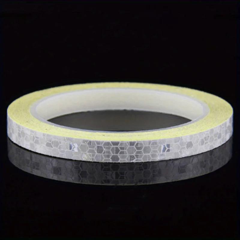 1cm*8m Reflective PVC Tape for Bicycles and Motorcycles, DIY Decorative Rim Tape for Street Motor Scooters