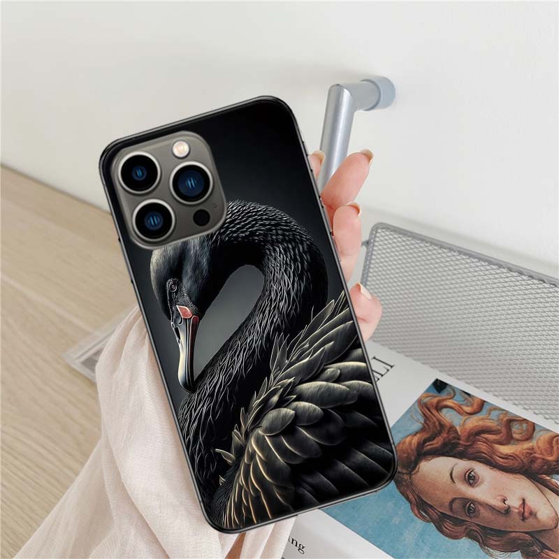 Cygne Noir Phone Case For Iphone 17 Air 16 15 Pro Max 14 Plus 16E Coque 13 Pro 12 Mini 11 Clear Cover Silicone Cute Shell Soft C