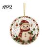 Festive Tree Hanging Christmas Acrylic Ornament 2D Flat Double Side Printed Thoughtful Gifts for Friends Santa Snowman Pendant Window Holiday Decor