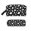 Two-Piece Cute Ghost Pattern 3D Cartoon Cosmetic and Pencil Case Zipper Closure Storage Bag Best Gift for Boys and Girls