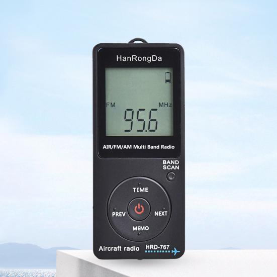 HRD-767 Digitalradio Mini-LCD-Display mit Kopfhörer FM/AM/AIR Tragbar Aviation Band