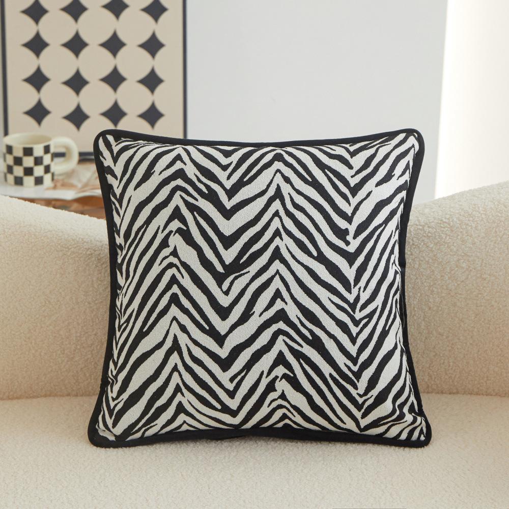45X45Cm New Luxury Chenille Cushion Cover Nordic Black White Modern Abstract Geometry Patterns Sofa Office Pillowcase Home Decor