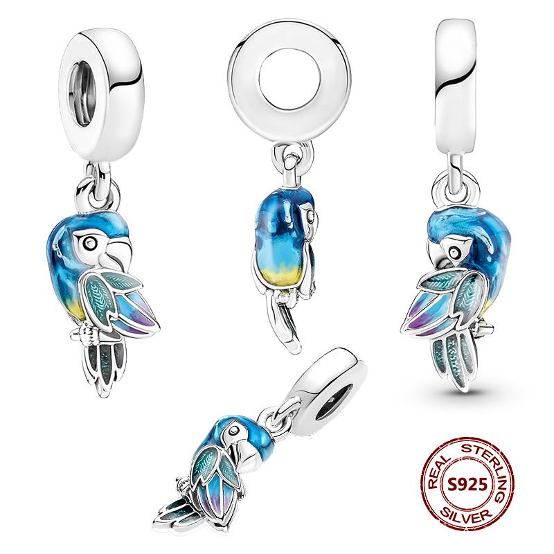 Charms camaleonte adatti a braccialetti originali alla moda in argento 925 con zircone, perlina a forma di polpo e tartaruga, ciondolo a forma di farfalla e lucciola, fai da te per realizzare gioielli